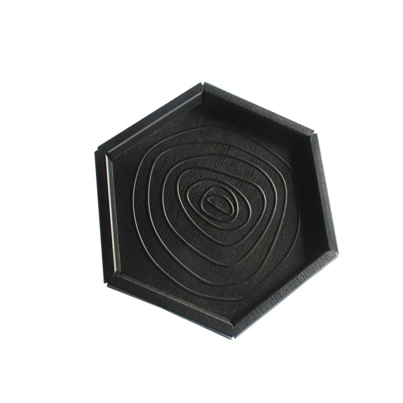 EXHUMKY Pet Reptile Feeder Bowl Black Hexagonal Shape Suitable for Lizard Scorpion Centipede
