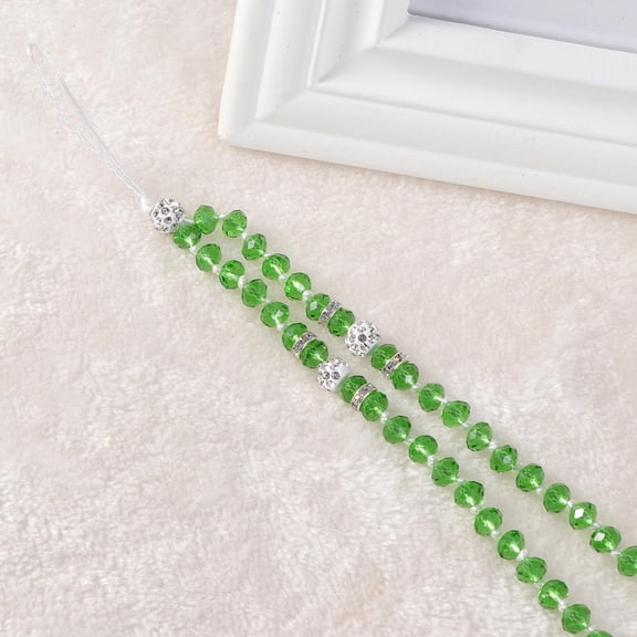 EXHUMKY Crystal Mobile Phone Strap with Strong Thread for Hands Free Carrying Green