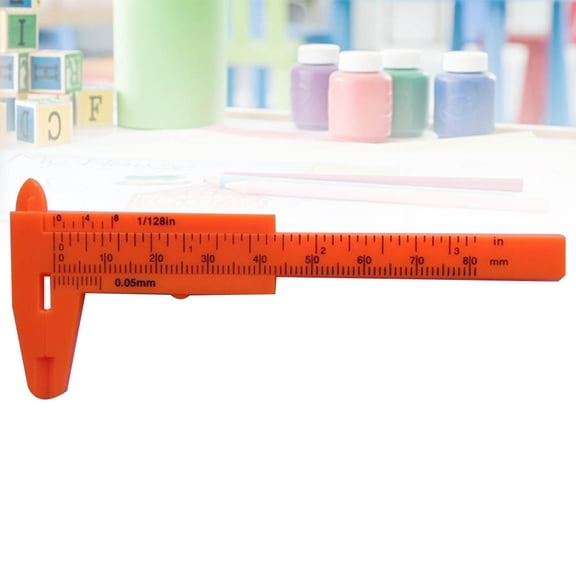 EXHUMKY Jewelry Gauge Measuring Tool Vernier Caliper Plastic 1Pack Orange