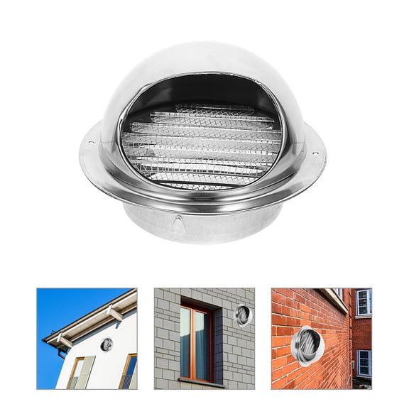 EXHUMKY Plated Silver Exterior Exhaust Vent Cap Durable Stainless Steel Replacement Wall Vent Cover