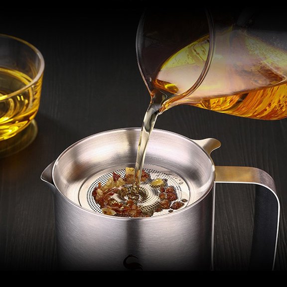 EXHUMKY Polished Stainless Steel Oil Pot for Olive Oil Vinegar and Condiments in Kitchen