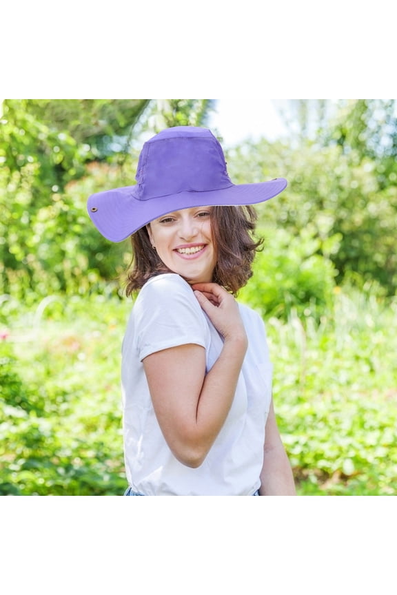 Purple Sunhat Bucket with Durable Fabric and Wide Brim for Face and Neck Shade Outdoors