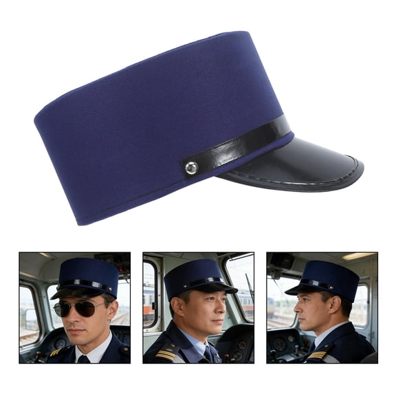 EXHUMKY Railroad Engineer Hat Blue Adult Durable Construction Professional Appearance