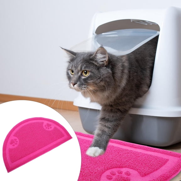 EXHUMKY Cat Cleaning Carpet Rosy Durable PVC Easy Maintenance Dirt-Grabbing