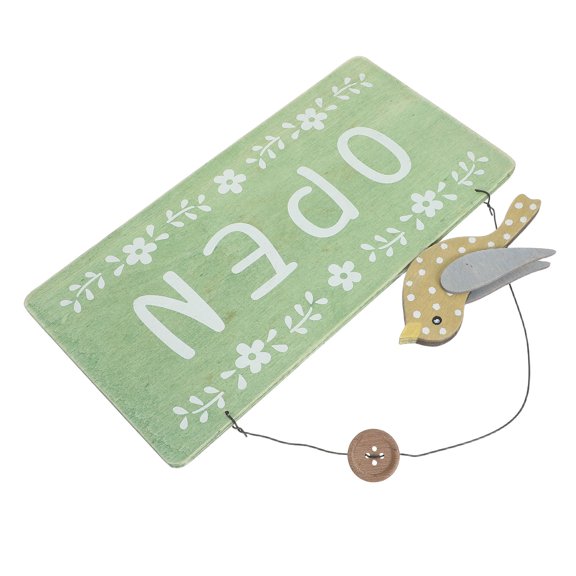 EXHUMKY Rustic Green Wooden Open Closed Sign for Store Dual Sided Hanging Door Display