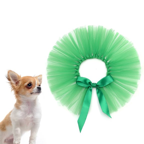 EXHUMKY Saint Patrick Celebration Green Dog Skirt in Polyester Gauze for Puppy Dogs