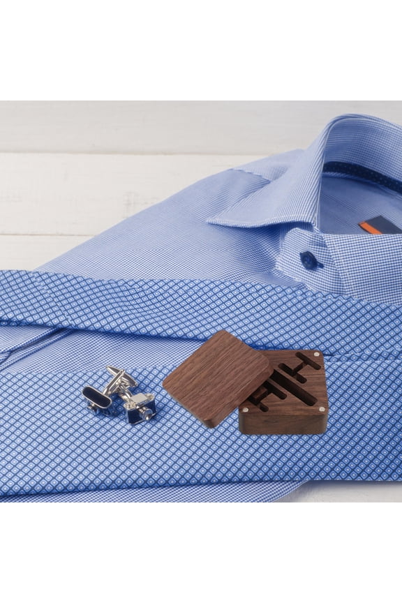 Cufflinks Organizer, Dark Brown Wood, Men's Accessory Storage, Elegant Packaging