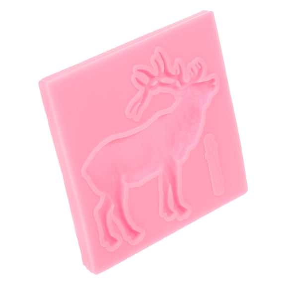 EXHUMKY Silicone Deer Cake Mold Pink for Baking and Fondant Crafting
