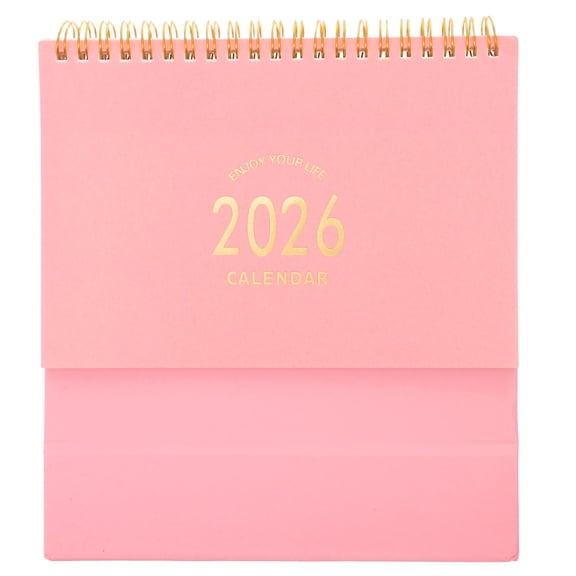 EXHUMKY Stand Up Desk Calendar Pink Paper 1Pack For Home Office Date Organizing