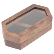 EXHUMKY Light Brown Wooden Box, Large Capacity Organizer Case for Engagement Proposal, Wedding Display Storage