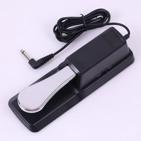 EXHUMKY Black Alloy Sustain Foot Pedal for Electronic Keyboards and Digital Pianos, Keyboard Accessory