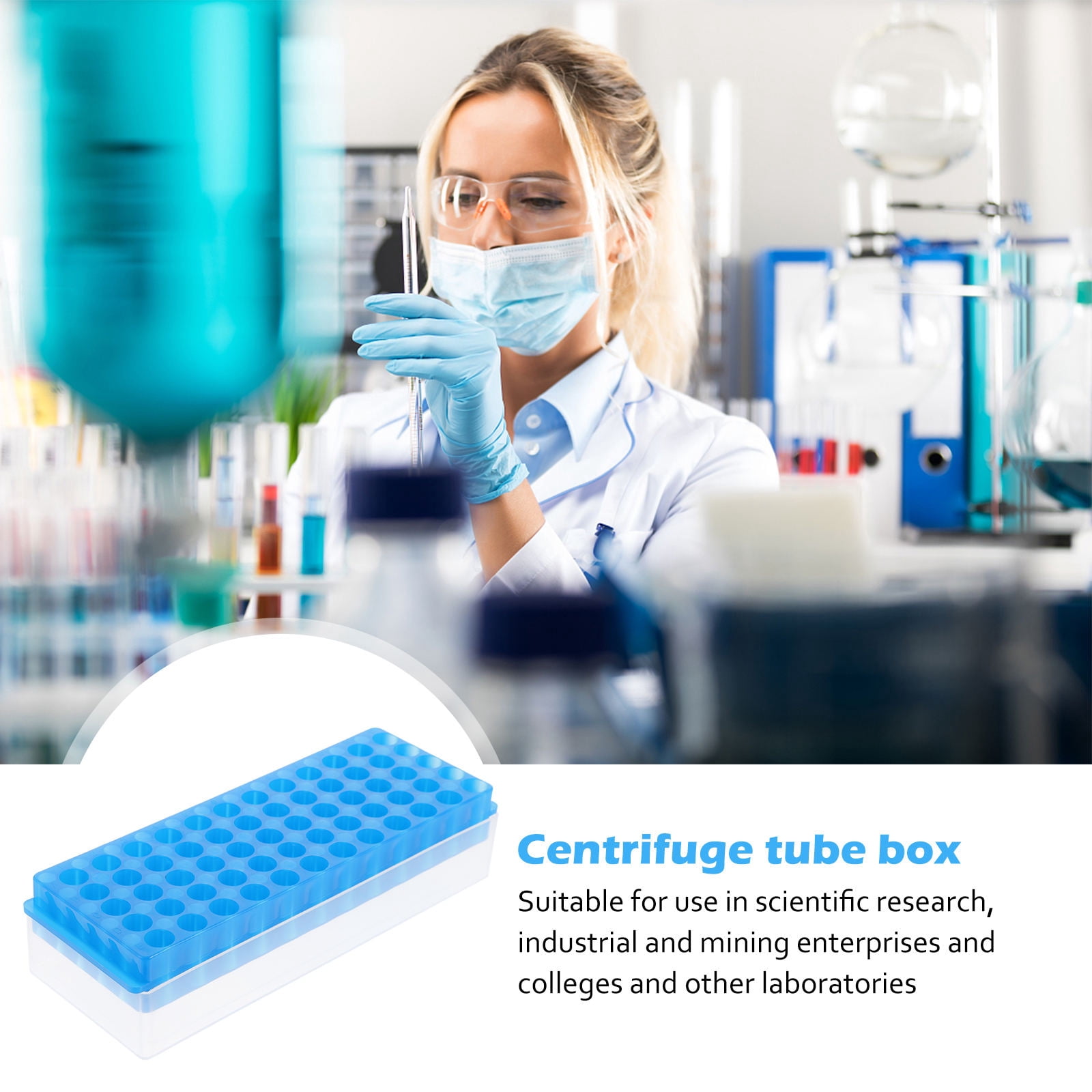 EXHUMKY Laboratory Test Tube Stand Tube Holder Rack Blue 1Set - Walmart.com