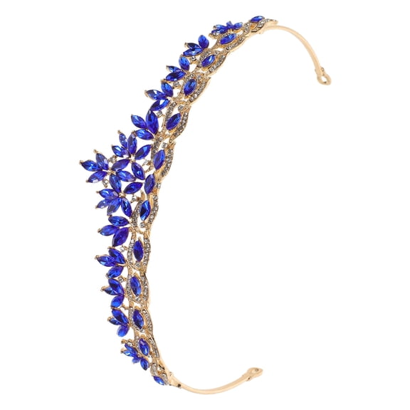 EXHUMKY Rhinestone Bridal Headband with Elegant Leaf Design, Wedding Hair Accessory for Brides and Special Occasions