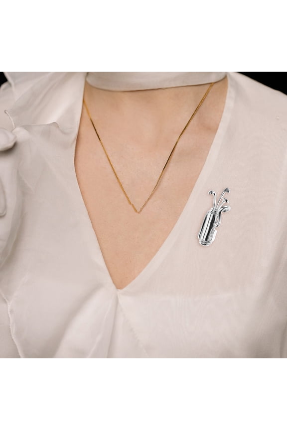 Elegant Rhinestone Golf Brooch Pin Copper Metal Clip Perfect for Suit Dress Decoration