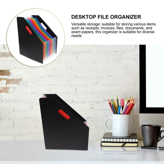 EXHUMKY Multi Color PP Vertical File Folder Large Capacity Document Storage