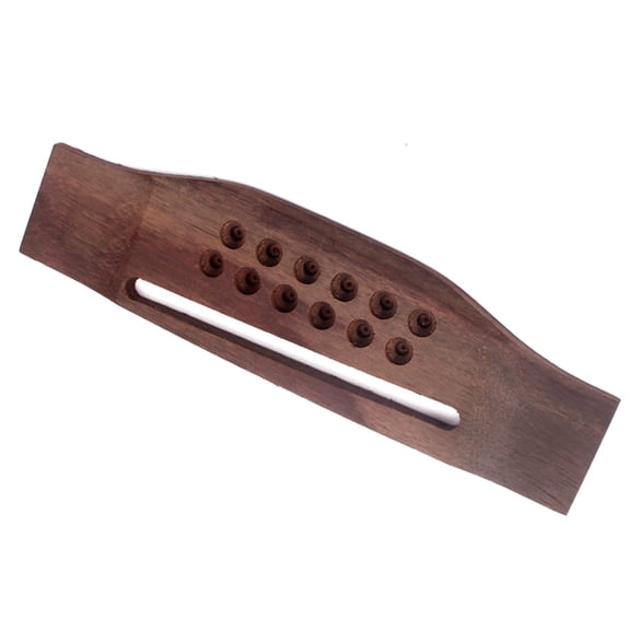 EXHUMKY Vintage Style Coffee Color Guitar Bridge for 12-String Acoustic Guitar Replacement