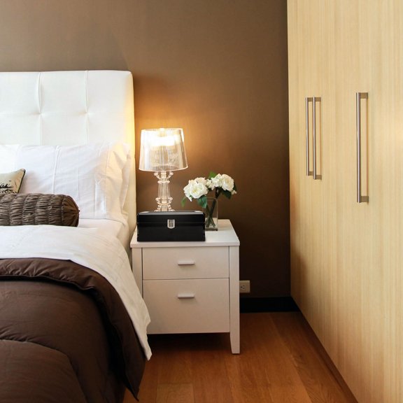 EXHUMKY Black Wooden Watch Display Box Organizer with Elegant Design for Men and Women