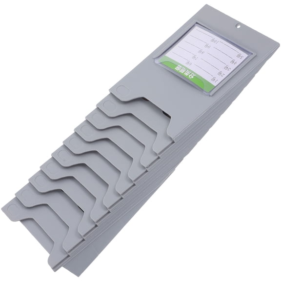 EXHUMKY Wall Mounted Multi-Grid Card Holder Rack in Grey, PP Material Organizer for Office and Home, 1 Set