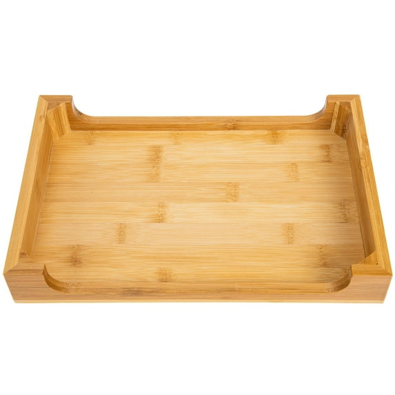 EXHUMKY Wood Food Plate Rectangular Khaki 29.5x19.5x5.5cm 1Pack Wood Plastic Storage Display