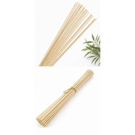 EXHUMKY Wooden Reed Diffuser Sticks, 50 Pack Refill Accessories for Scent Bottles