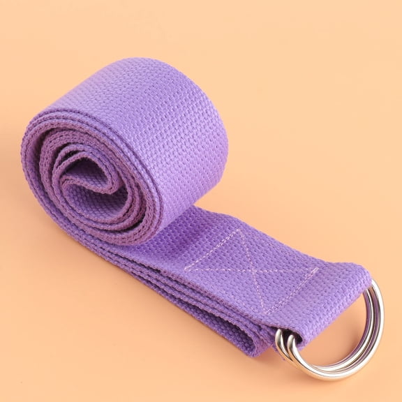 EXHUMKY Purple Stretching Belt with Durable Cotton and Metal for Yoga Pilates Fitness Training