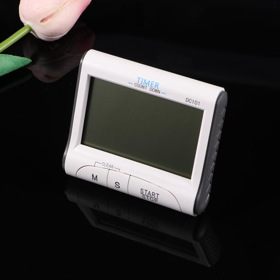 EXHUMKY Kitchen Alarm Timer White Digital Clock with Loud Sound and Magnetic Back