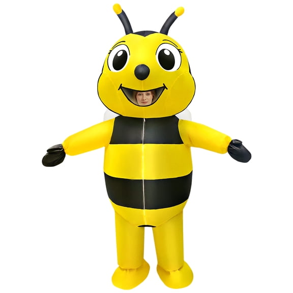 EXIGENT Bumble Bee Inflatable Costume Men Women Full Body Blow Up Costumes Adult Halloween Cosplay Outfit