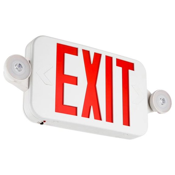 Sunshine Lighting B3167012 Sunlite LED Emergency Exit Sign with 90 Minute Battery Power Back-Up - 2.4W - 120-277V - White