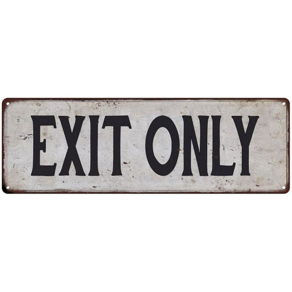 EXIT ONLY Vintage Look Rustic 6x18 Metal Sign Chic Retro 106180035051