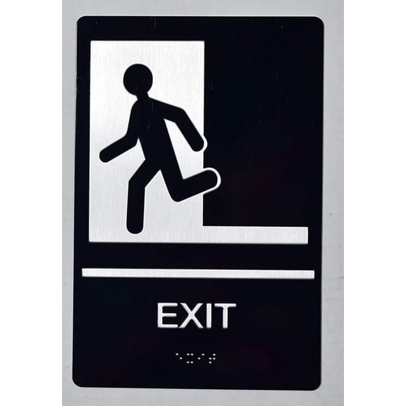 EXIT Sign -(Aluminum, Black, Size 6x9)-The Sensation line