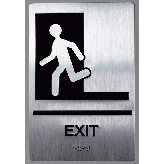 EXIT Sign -(Aluminum, Silver, Size 6x9)-The Sensation line
