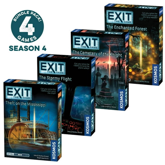 EXIT: The Game, Season 4. Four-Pack: Theft on the Mississippi, The Stormy Flight, The Cemetery of the Knight, and The Enchanted Forest