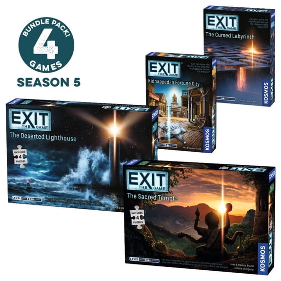 EXIT: The Game, Season 5 Bundle Four-Pack: Cursed Labyrinth, Kidnapped in Fortune City, Sacred Temple, Deserted Lighthouse