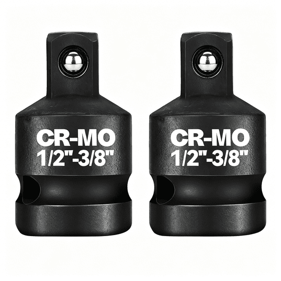EXLEAF 1/2" Female to 3/8" Male Impact Socket Adapter Reducer Set,2 Pcs Chrome Molybdenum Steel Driver Conversion Adapters,for Sockets and Impact Wrench