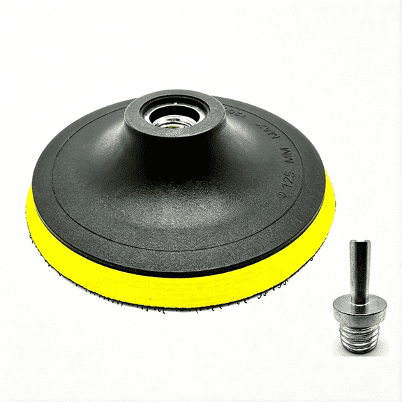 EXLEAF 1 Pack 5" Hook and Loop Backing Pads Foam Backer Pad with 5/8-11 5 Inch Backup Pads for Use with Angle Grinder Or Drill Sanding Polishing Discs Includes 1 Each 1/4" Shank Adapter