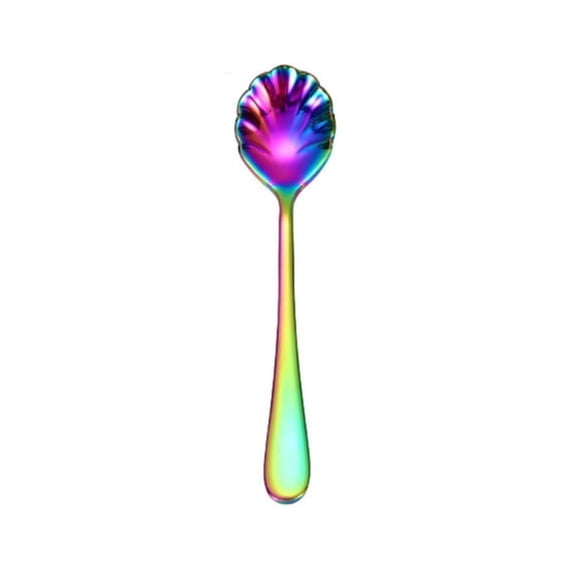 EXLEAF 1 Pcs Shell Shape Stir Spoon,Shell Shape Stainless Steel Sugar Spoon,Small Spoons for Dessert Tiny Jelly Spoon Salt Spoon Mini Espresso Spoons Tea Spoons Vintage Stirring Spoons
