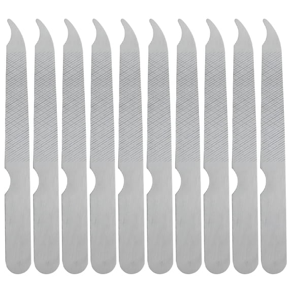 EXLEAF 10 Pcs Metal Nail File, Hard Rasp Nail Buffer, Non-Slip Handle Metal Nail File, Metal Nail Files for Women