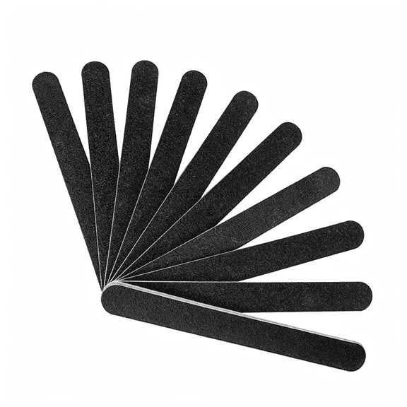 EXLEAF 10 Pcs Professional Double Sided Nail Files Emery Board Grit Black Gel Cosmetic Manicure Pedicure Emery Board Nail Files