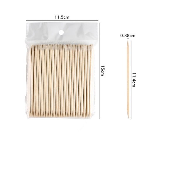 EXLEAF 100 Pcs 4.3In Wooden Orange Sticks Nail Cuticle Stick for Pusher Remover Manicure Art Pedicure