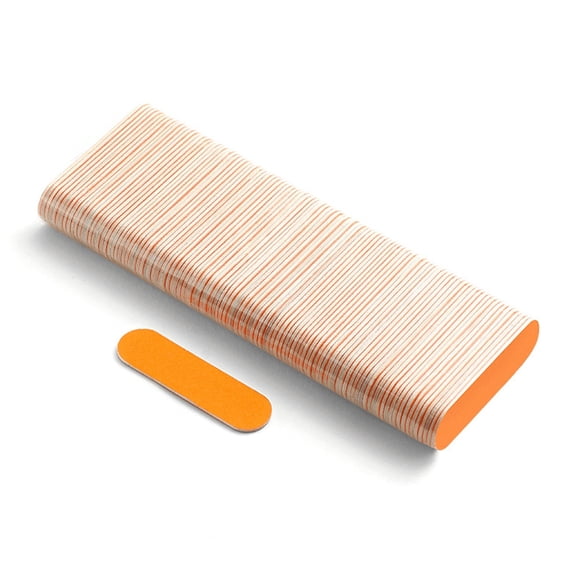 EXLEAF 100 Pcs Nail Buffer Blocks, Dual-Sided Wood Emery Boards, 1.2mm Thick Orange Nail Files for Manicure and Pedicure