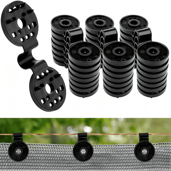 EXLEAF 100Pc Shade Cloth Clips,Shade Cloth Plastic Clips Greenhouse Shade Cloth Fix Clamp,Windproof Awning Clamp Grip Tarp Clips for Sunshade Net,Anti Bird Netting,Garden Netting,Patio Accessories