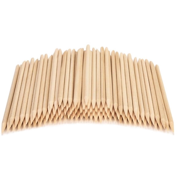 EXLEAF 100Pcs Orange Sticks for Nails 4.5 Inch-Wooden Cuticle Pusher&Remover Set-Non-Toxic,Skin-Safe-Wood Tools for Manicure&Pedicure-Disposable Set for Home&Salon
