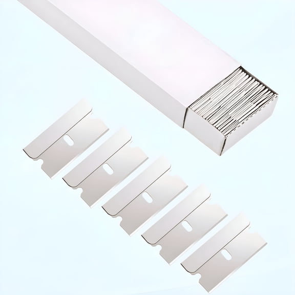 EXLEAF 100pcs Single Edge Razor Blades, Stainless Steel, For Standard Scraper Tools, Safety Straight Edge, Paint Scraper Blades, Durable Replacement, Easy to Use for Cleaning