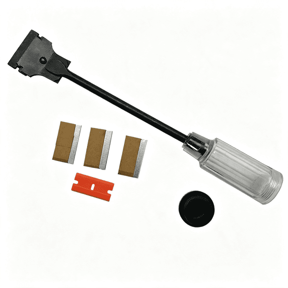 EXLEAF 12 In. Long Reach Razor Blade Scraper | Ideal for Removing Windshield Stickers Or Tint. Glass and Window Scraping Tool with Carbon Steel Scraper Blades
