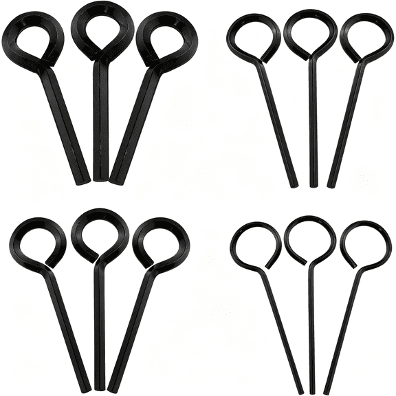 EXLEAF 12 Pcs Black Standard Hex Dogging Key with Full Loop(5/64In,1/8 Inch, 5/32 Inch, 7/32 Inch), Metal Allen Wrench Set Door Key for Push Bar Panic Exit Device Panic Exit Equipment