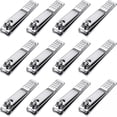 thumbnail image 1 of EXLEAF 12 Pieces Nail Clipper Set Stainless Steel Nail Cutter Fingernails And Toenail Clipper Cutter for Women Men (Silver), 1 of 8