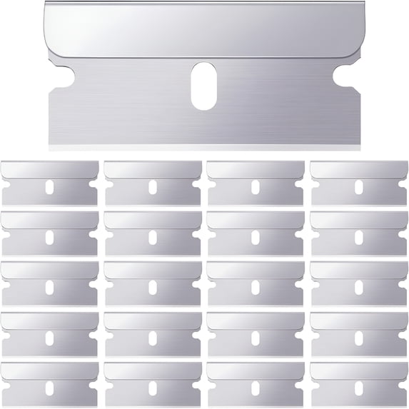 EXLEAF 120 Pcs Straight Razor Blades, Carbon Steel Single Edge Razor Blades Bulk, Replacement Heavy Duty Utility Sharp Blade for Scraping Box Cutting Glass and Paint Removal Stickers