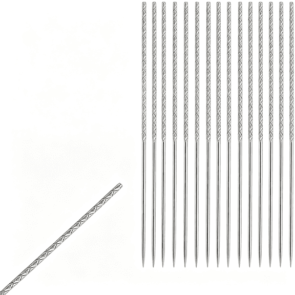 EXLEAF 15 Pcs Snag Repair Tool Tool,Snag Repair Needle Leather Craft Sewing Needles Broken Thread Repair Tools Snag Repair Needle (0.03 X 2.36 Inch)