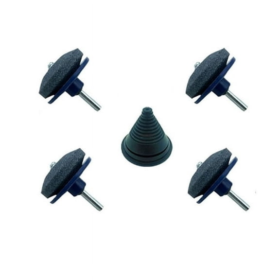 EXLEAF 1set (5pcs) Lawn Mower Blade Sharpener Tool,Includes Balancer,Universal Lawn Mower Blade Sharpener Kit