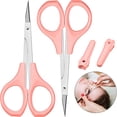 thumbnail image 1 of EXLEAF 2 Pack Curved Craft Scissors Small Scissors Beauty Eyebrow Scissors Stainless Steel Trimming Scissors for Eyebrow Eyelash Extensions, 1 of 7